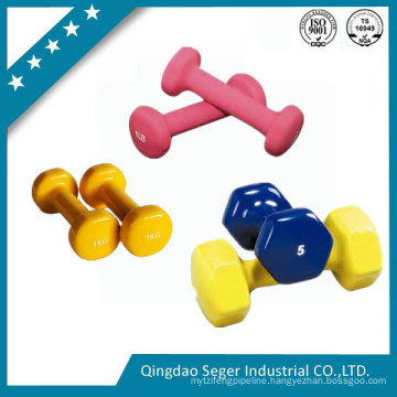 Hex Colorful Vinyl Coating Cast Iron Dumbbells